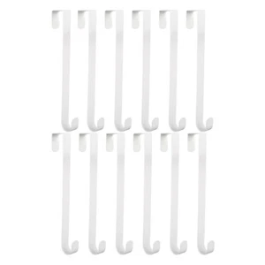 White Wreath Over The Door Hanger Hooks 12-Inch Metal Hangers - Lot of 12 - Picture 1 of 3