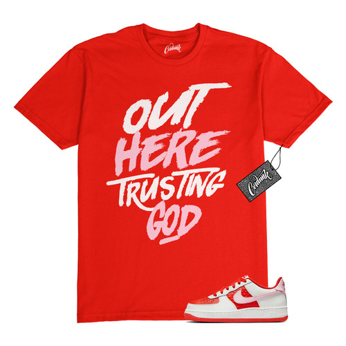 T shirt bassa in schiuma rosa San Valentino Air Force 1 Match TG