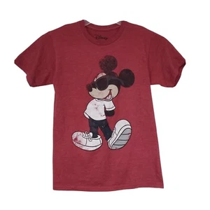 Disney Mickey Mouse Mens T Shirt Small Red Sunglasses Graphic Tee - Picture 1 of 5