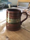 Extreme Rare Vintage Redware Pottery Coffee Oversized Mug Slipware Green Orange