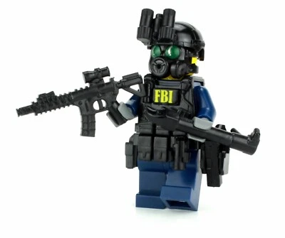 Battle Brick FBI SWAT Critical Incident Response CIRG made w/ real LEGO® minifig - Image 1 of 4