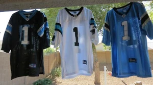 Cam Newton Set Of 3 Carolina Panthers Reebok Jerseys Size 52 - Picture 1 of 2