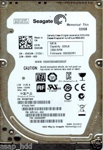 SEAGATE SATA 320GB ST320LT007, PN 9ZV142-032, FW 0003DEM1, WU, W0Q - Picture 1 of 1