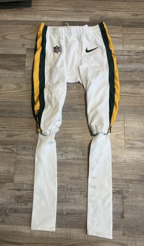 Green Bay Packers Nike Game Worn Used Pants WHITE Color Rush 32 SOCKS & STAINS!! Cover