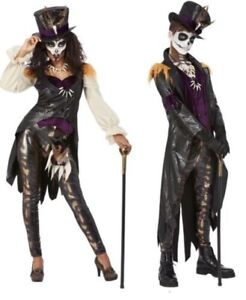 Deluxe Voodoo Witch Doctor Costume Couple Adults Halloween Fancy Dress