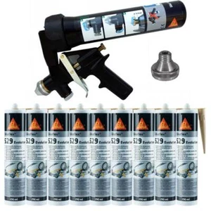 Spraygun Pistole Unterbodenschutz Klebe Dichtmasse + 9 Kartuschen Sikaflex 529 - Bild 1 von 5