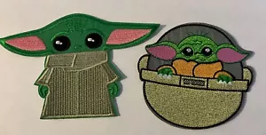 Bestickter Aufnäher Baby Yoda & Yoda im Raumschiff NEU - Bild 1 von 3