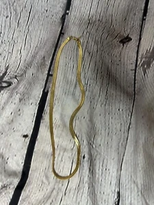 Vintage 14K CH (Chapa) Herringbone Necklace Gold Plated Women Polished Flat USA - Picture 1 of 8