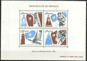 Monaco Stamp 1640  - 88 Olympics - Picture 1 of 1