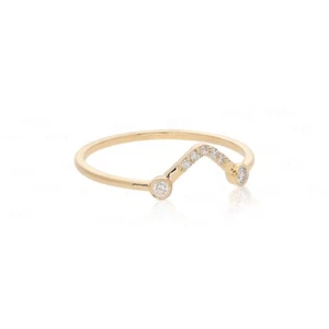 14K Gold 0.09 CT VS/F-G Diamond Minimalist Stacking Ring - The Jewelz - Picture 1 of 9