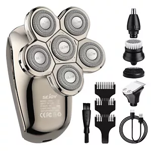 SEJOY 5IN1 Wet & Dry Electric Razor Bald Head Shaver Beard Trimmer Hair Clipper - Picture 1 of 18