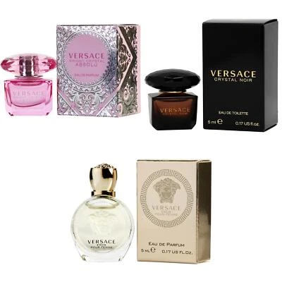3pc 5ml Mini Versace Bright Crystal Absolu, Crystal Noir, Eros Women ,NEW! - Image 1 of 4