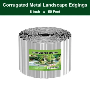 6In x 50Ft Corrugated Metal Garden Edgings Flexible DIY Landscape Edging Borders - Picture 1 of 8