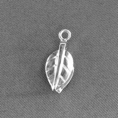 Fianzas de pellizco de hoja tallada grande 20x10 mm chapadas en plata brillante cobre Q5 por paquete Foto 1 de 2