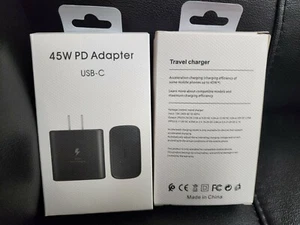 2X 45w Type USB-C Super Fast Wall Charger For Samsung Galaxy S22 S23 S24 ULTRA - Picture 1 of 6