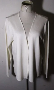 CALVIN KLEIN White Tight Knit Cardigan Wrap Sweater Size L NWT $169.00 - Picture 1 of 6