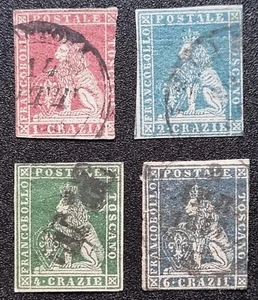 ASI Toscana 1851 - 1857 lotto 4 valori usati - Picture 1 of 5