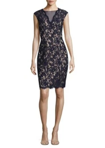 Vince Camuto back cutout Lace Illusion Black Dress Size 8 New $148 - Picture 1 of 6