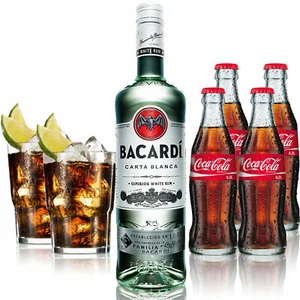 Cuba Libre Set - Bacardi Carta Blanca Rum 0,7l 700ml (37,5% Vol) + 4x Coca Cola - Bild 1 von 1