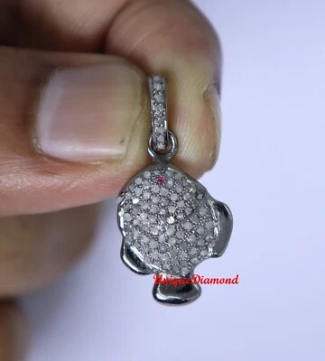 1 carat natural Diamond Sterling Silver Handmade Pendant Vintage Gift Jewelry - Image 1 of 4