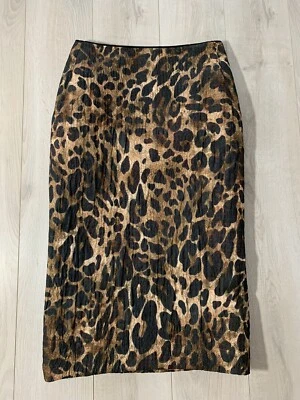 Falda MIDI lápiz estampado animal marrón lafayette 148 talla 0 Foto 1 de 4