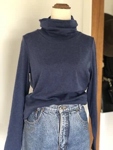 Jump Pure Cotton Blue Turtle Neck Casual Long Sleeve Top Women’s Size Small EUC - Picture 1 of 8