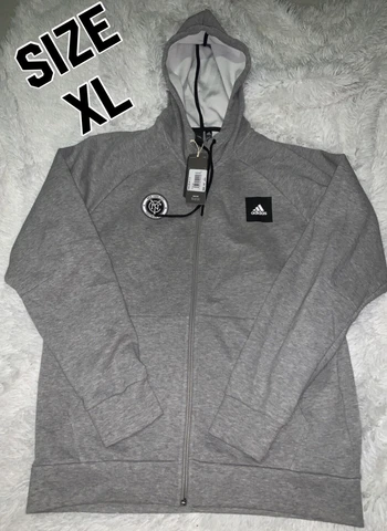 New York City FC adidas Must-Have Enhanced Raglan Full-Zip Hoodie Jacket X-Large Cover