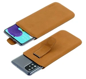 Suncase Pelle Custodia Antico Camel + IN Silicone per Samsung Galaxy A51 - Foto 1 di 7