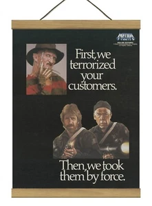 Delta Force/Nightmare On Elm St. 2 Original Promo Ad, Mounted w/Magnetic Frame - Picture 1 of 2
