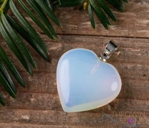 Colgante Corazón Cristal OPALITE - Joyería Hecha a Mano, Piedras Cristales Curativos, E0663 - Imagen 1 de 10