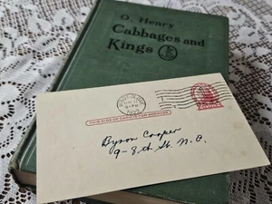 Cabbage and Kings O. Henry 1904 Antique Hardcover w/ 1922 Postcard Page Maker  - Bild 1 von 9