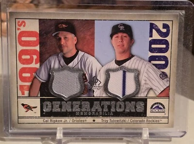 2008 SP Legendary Cuts Cal Ripken Jr Troy Tulowitzki #GEN-RT HOF Orioles Rockies - Image 1 of 2