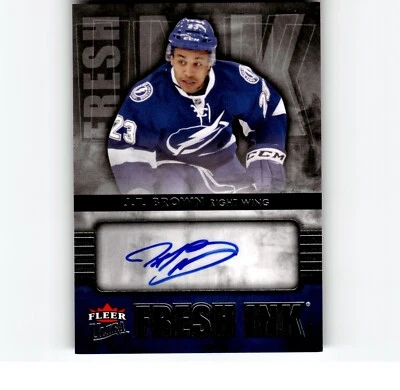 5-03-12 PWE . 2014-15 fleer ultra ud fresh ink autograph #fi-jb j.t. jt brown - Image 1 of 2