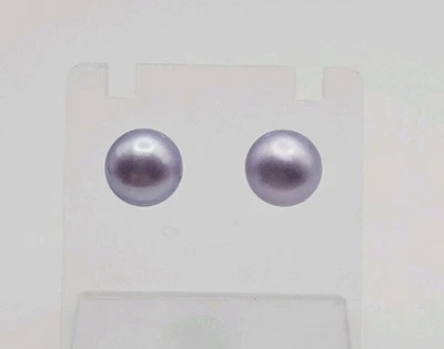 Brincos Honora de prata esterlina roxa 8 mm pérola pós traseira - Imagem 1 de 4