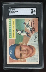 1956 Topps #110 Yogi Berra SGC 3 Yankees Grey Backs GREY BACK - Picture 1 of 2