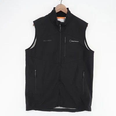 Mammut Softshell Vest Mens Large Black PFC-Free DWR Zip Pockets Tech - Image 1 of 4
