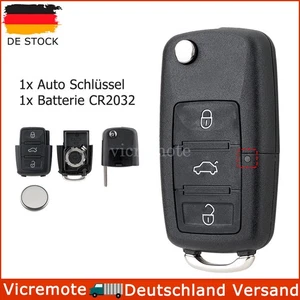 3Tasten Ersatz Klapp Schlüssel Gehäuse + Batterie für VW Polo Beetle Passat Golf - Bild 1 von 10