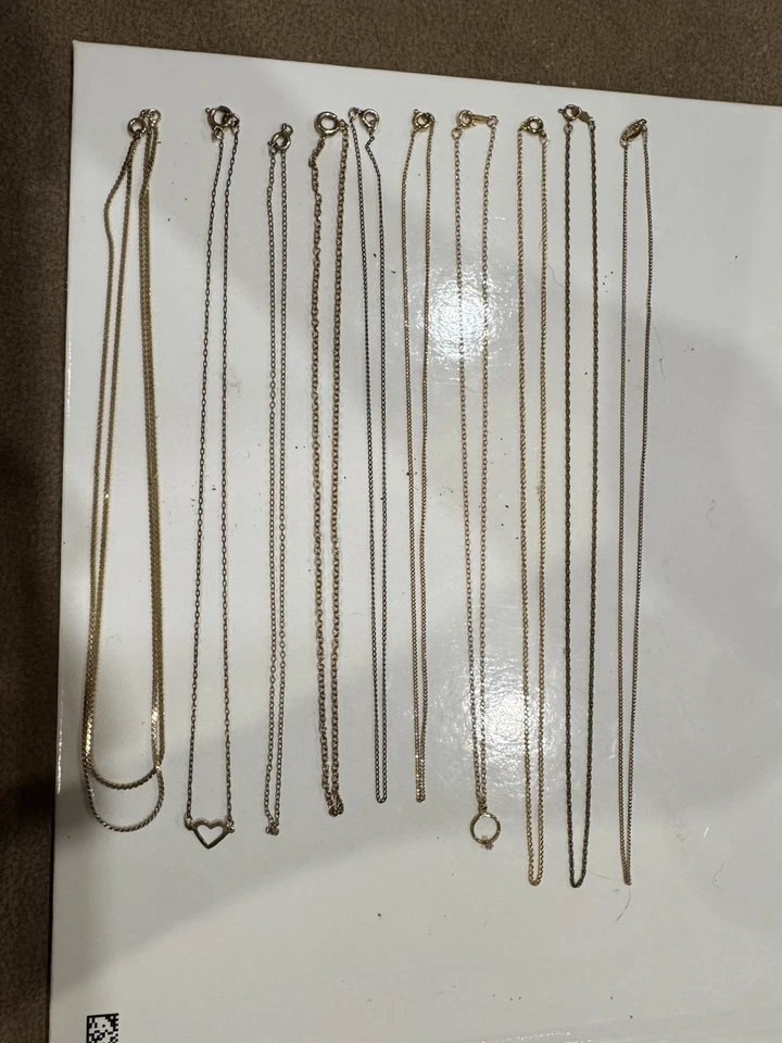 Collares G.F Vintage 14K, 12K, 10K Oro Relleno 16 pulgadas-20 pulgadas. 14,4 gramos. Foto 1 de 4