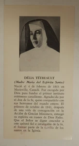 Folleto de papel pequeño Delia Tetreault Madre Maria del Spiritu Santo 5" - Imagen 1 de 2