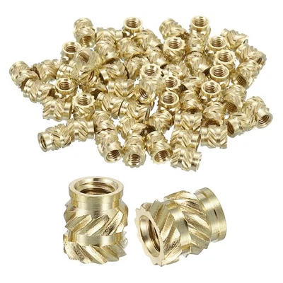 Knurled Insert Nuts, 130pcs M3 x 5.5mm Length x 5mm OD 3D Printing Brass Nuts Foto 1 de 4