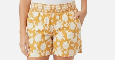 Pantalón corto mediano Briggs de mezcla de lino para mujer Foto 1 de 4