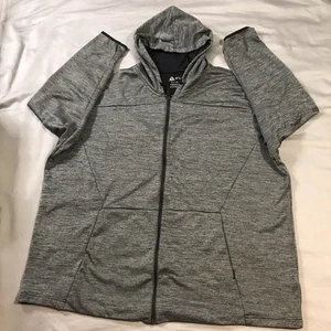 Reebok Hoodie Mens 3XL XXXL Gray Speedwick Full Zip Pockets - Picture 1 of 15