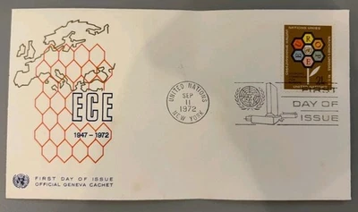 1972 UN 21c Economic Commission for Europe ECE Official Geneva First Day Cover - Image 1 of 4