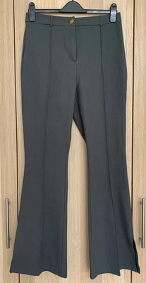 (1099) Shein Grey Bootleg Slit Hem Trousers - Size 10/12 W30"L31" - Image 1 of 4