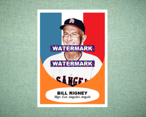 Bill Rigney Los Angeles Angels 1961 Style Custom Baseball Art Card