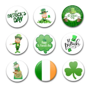 1" 25 mm ST PATRICKS DAY KNOPFABZEICHEN X9 - Bild 1 von 1