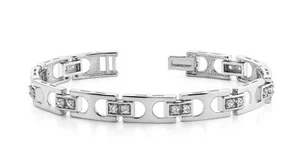 Microjuego de pulseras de plata esterlina 925 lisa de 9 mm para hombre  - Imagen 1 de 3