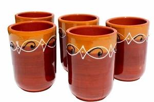 Spanish Sunset Cups, Set of 5 - Hand Painted From Spain - Picture 1 of 8