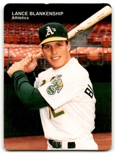 1990 Mother's Cookies Oakland A's Lance Blankenship Oakland Athletics #21