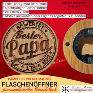 Flaschenöffner mit Gravur und magnetisch Vatertag Bieröffner personalisiert - Bild 1 von 9